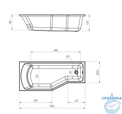 Акриловая ванна 1MarKa Convey 170x75 R