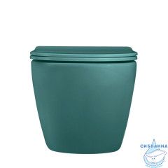 Унитаз подвесной безободковый Abber Bequem AC1101MBG сиденьем Soft Close (микролифт) (зеленый матовый)