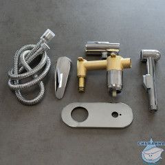 Встраиваемый смеситель с гигиеническим душем Lemark Linara LM0419C (хром)