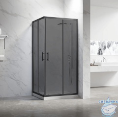 Душевое ограждение Veconi Rovigo 80x80 профиль черный, стекло тонированное RV27B-8080-05-C8 (без поддона)