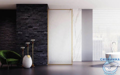 Walk-in Veconi Корато 70 профиль брашированное золото, стекло дождь KR81RG-70-06-C8
