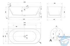 Ванна из искусственного камня ABBER Stein 170x80 AS9651 L