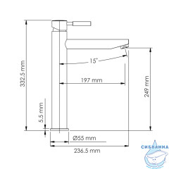 Смеситель для раковины Wasserkraft Gollach 3303H (черный матовый)