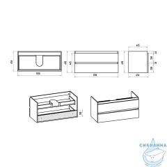 Тумба подвесная Brevita Victory 105 белый матовый с раковиной Dreja Luxury 105