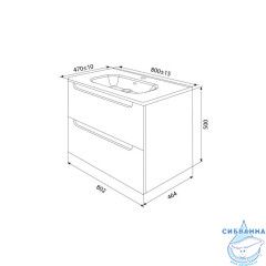 Тумба с умывальником, подвесная, 80 см, белая, Edifice, IDDIS, EDI80W0i95K