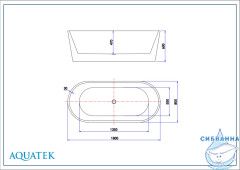 Акриловая ванна Aquatek Ово 180x80 AQ-99880 с ножками