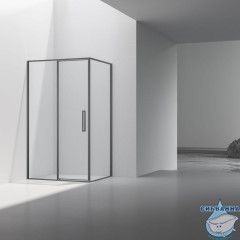 Душевое ограждение Vincea Слим 100x90 профиль вороненая сталь, стекло прозрачное VSR-4SLP9010CLGM
