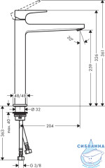 Смеситель для раковины Hansgrohe Metropol 74512000 (с донным клапаном)
