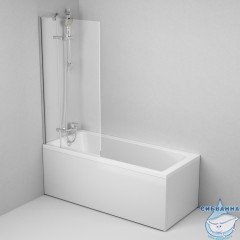 Шторка для ванны AM.PM Tender  80x140 профиль хром, стекло прозрачное W45BS-D3W5-140CT