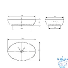 Раковина на столешницу 60 см ABBER Stein AS2619