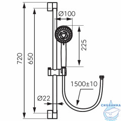 Душевой гарнитур Ferro Horn Black N370BL-B (черный матовый)