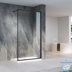 Walk-in Veconi Корато 90 профиль черный, стекло прозрачное KR81B-90-01-C8
