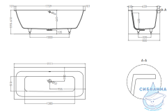 Ванна из искусственного камня Salini Orlando Axis 190x80 (материал sapirit, белый матовый)