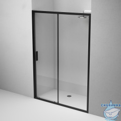 Дверь в нишу AM.PM Gem  W90G-140-1-195BT 140 см профиль черный, стекло прозрачное