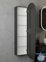 Шкаф-пенал подвесной Calypso Elmage black LED 45 МВК048