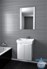 Тумба Dreja Mini 55 белый глянец с раковиной Мини 60