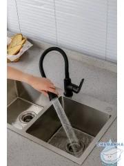 Смеситель кухни Frap F4417-6 (черный матовый)