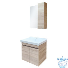 Тумба подвесная Comforty Тромсе 60 дуб сонома с раковиной Fest 60