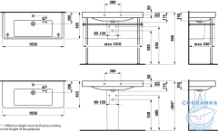 Раковина 105 см Laufen Pro S 8.1396.6.000.104.1