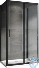 Душевое ограждение ABBER Schwarzer Diamant AG30150B-S75B-S75B 150x75 профиль черный, стекло прозрачное (без поддона)