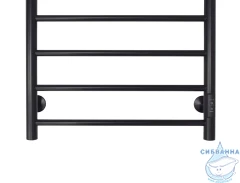 Полотенцесушитель электрический Санприз Аврора П8 50х80 с полкой (черный матовый) (подключение универсальное)