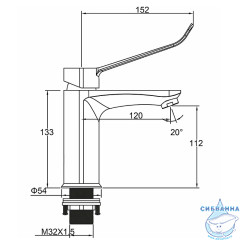 Смеситель для раковины Gappo G1021-6 (без донного клапана) (черный матовый)