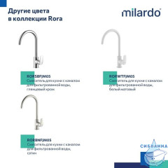 Смеситель для кухни с каналом для фильтрованной воды, черный матовый, Rora, Milardo, RORBLFJM05