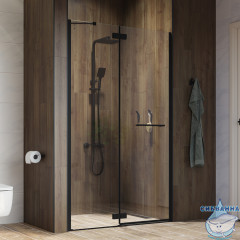  Дверь в нишу Iddis Slide 120x195 профиль черный, стекло прозрачное