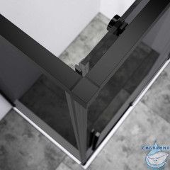 Душевое ограждение Vincea Слим-н 120x80 профиль черный, стекло тонированное VSR-4SN8012CGB