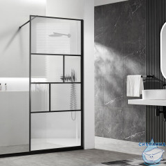 Walk-in Vincea Walk In HS 80 профиль черный, стекло прозрачное/рифленое VSW-1HC800CFB	