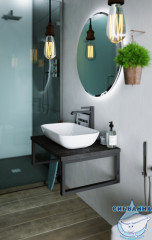 Столешница 1MARKA GRUNGE LOFT 90 Бетон темно-серый