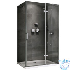 Душевое ограждение ABBER Zart 100x90 профиль хром, стекло прозрачное AG08100-S91 (без поддона)
