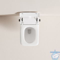 Унитаз подвесной безободковый Abber Rechteck AC1215S с сиденьем Soft Close (микролифт) (белый матовый)