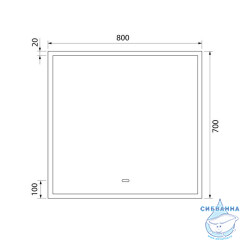 Зеркало с подсветкой, 80 см, Slide, IDDIS, SLI8000i98