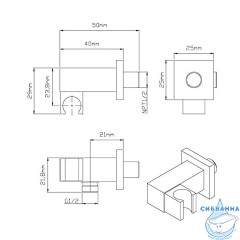Шланговое подсоединение Vincea VSC-41BG (брашированное золото)