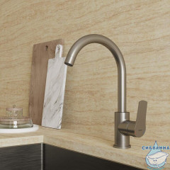 Смеситель для кухни, сатин, Meal, Milardo, M01BNJ0M05