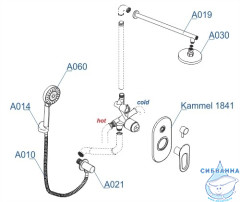 Душевая система Wasserkraft 250 1 режим A16830 (хром)