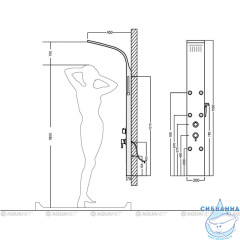 Душевая панель Aquanet Galaxy Black 200 2 режима 237439 (черный матовый)