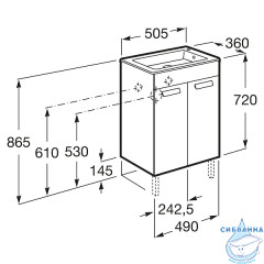 Тумба Roca Debba 50 с раковиной Roca Debba 50 белый глянец