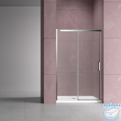 Дверь в нишу Vincea Dice 120 профиль хром, стекло прозрачное VDS-4D120CL