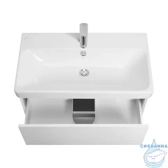 Тумба Акватон Сканди 80 белый глянцевый/белый матовый раковиной Адриана 80