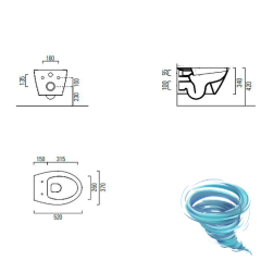 Унитаз подвесной безободковый GSI Modo с сиденьем Soft Close (микролифт)