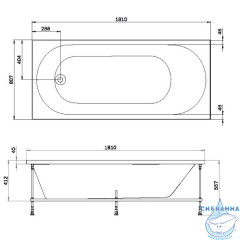 Ванна акриловая AM.PM X-Joy 180х80 W94A-180-080W-A