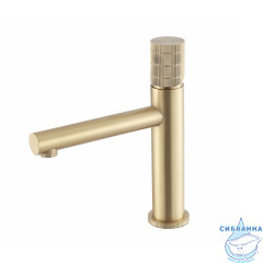 Смеситель для раковины Vincea Groove VBF-4G1BG4 (брашированное золото)