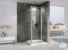 Душевое ограждение ABBER Sonnenstrand 100x90 профиль хром, стекло прозрачное AG04100S-S90 (без поддона)