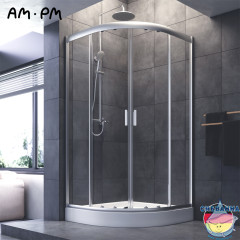 Душевое ограждение AM.PM Gem 100x100 W90G-401-100WT профиль хром, стекло прозрачное (без поддона)