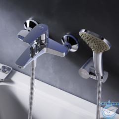  Смеситель для ванны AM.PM Gem F90A15000  с душевым гарнитуром (хром)