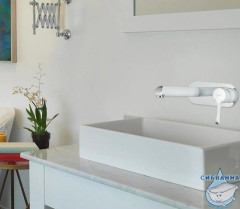 Смеситель для раковины встраиваемый GappoG1003-28 (хром/белый)