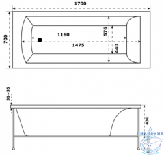 Ванна акриловая Jacob Delafon Ove 170x70