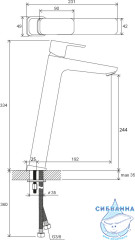  Смеситель для раковины Ravak 10° X070151 (без донного клапана) (черный матовый)